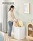 Laundry Basket - Bamboo - White - 95 L