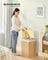 Laundry Basket - Bamboo - Natural - 95 L Capacity with Foldable Design and Removable Machine Washable Liner