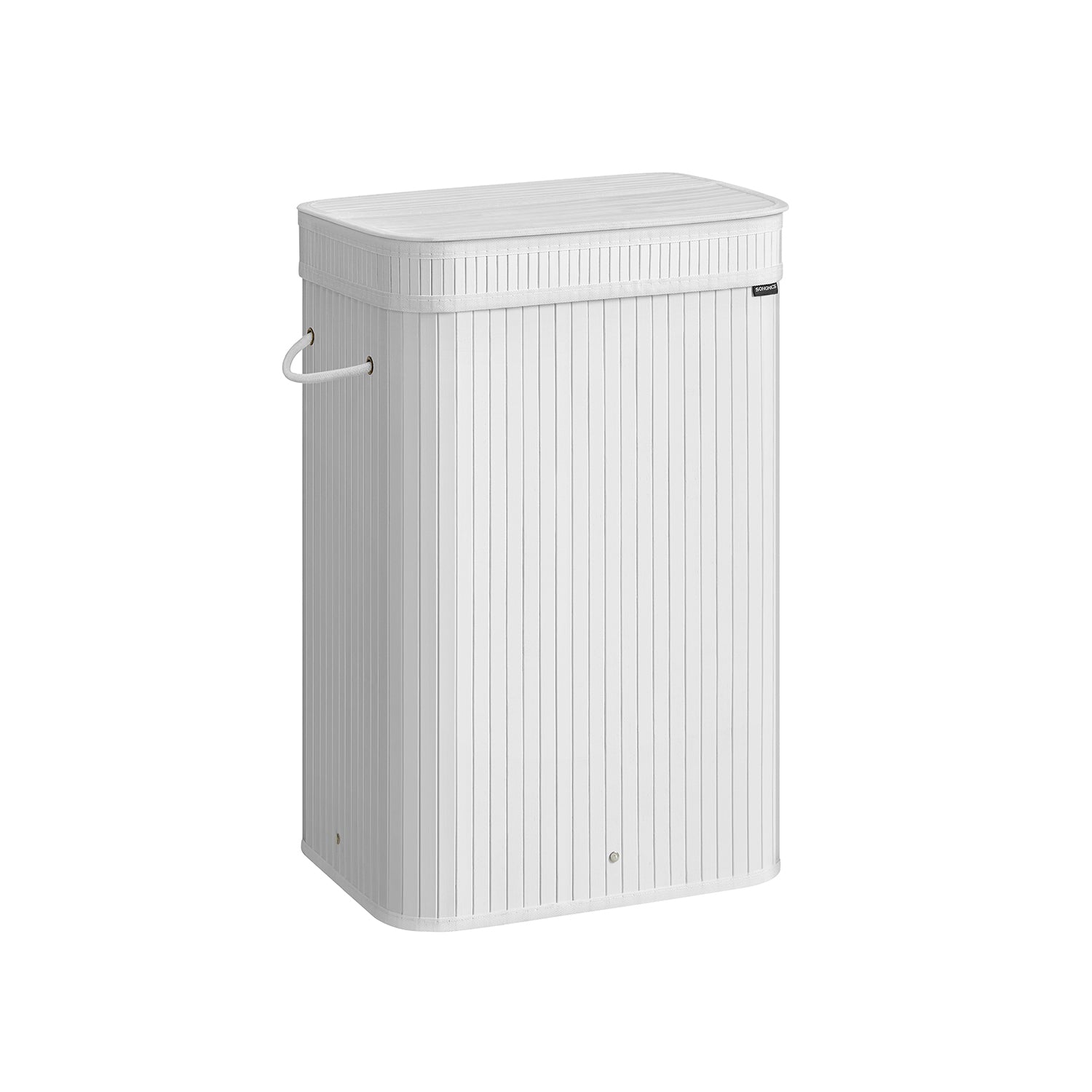 Laundry Hamper - Bamboo - Cloud White - Removable Lid with Handles