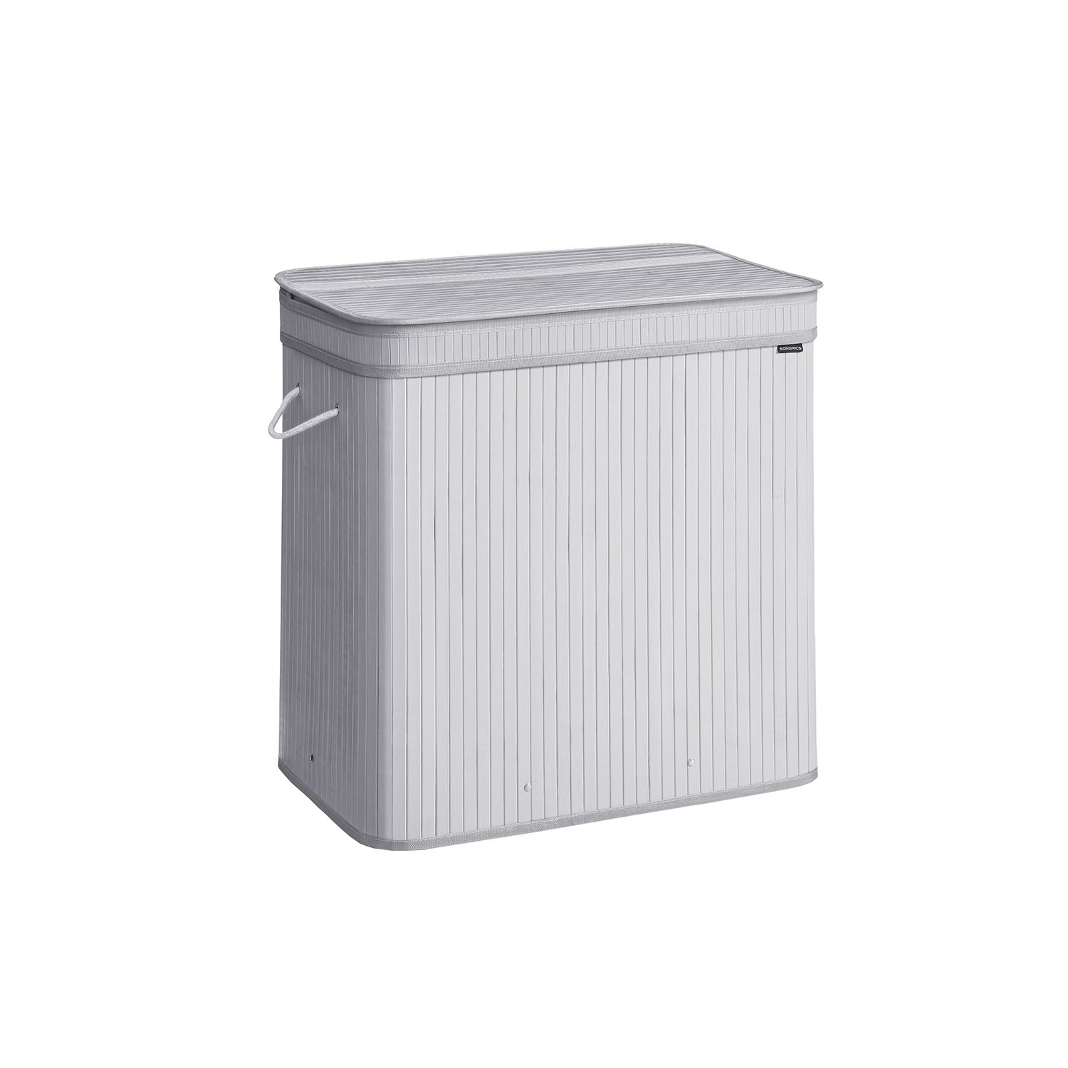 Laundry Hamper - Bamboo - Dove Grey - Removable and Machine Washable with Lid and Handles