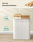 Laundry Hamper - Bamboo - White - 100L with Lid and Handles