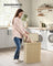 Laundry Basket - Bamboo - Natural - 90 L with Removable Liner and Lid