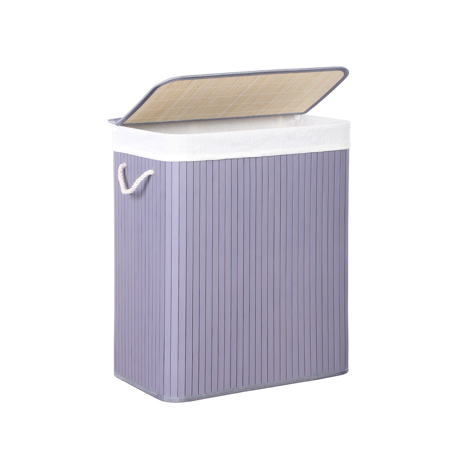 Laundry Hamper - Fabric - Distressed Grey - With Lid
