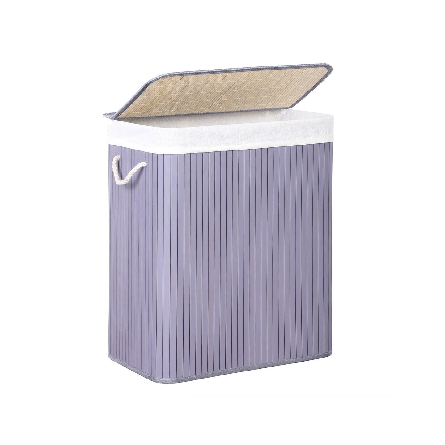 Laundry Hamper - Fabric - Distressed Grey - With Lid