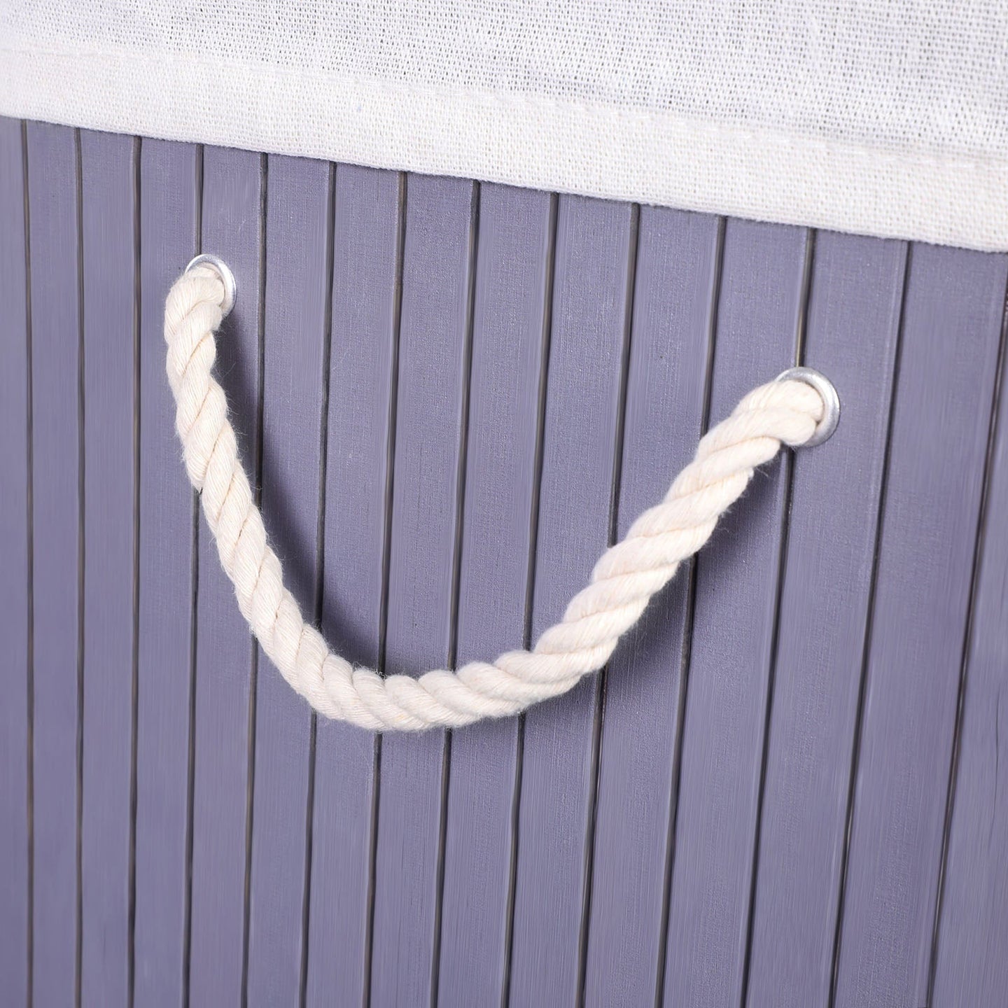 Laundry Hamper - Fabric - Distressed Grey - With Lid