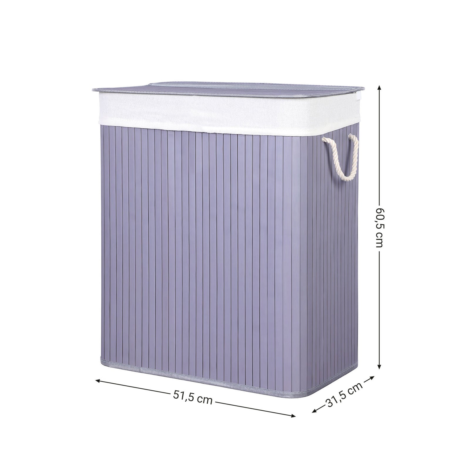 Laundry Hamper - Fabric - Distressed Grey - With Lid