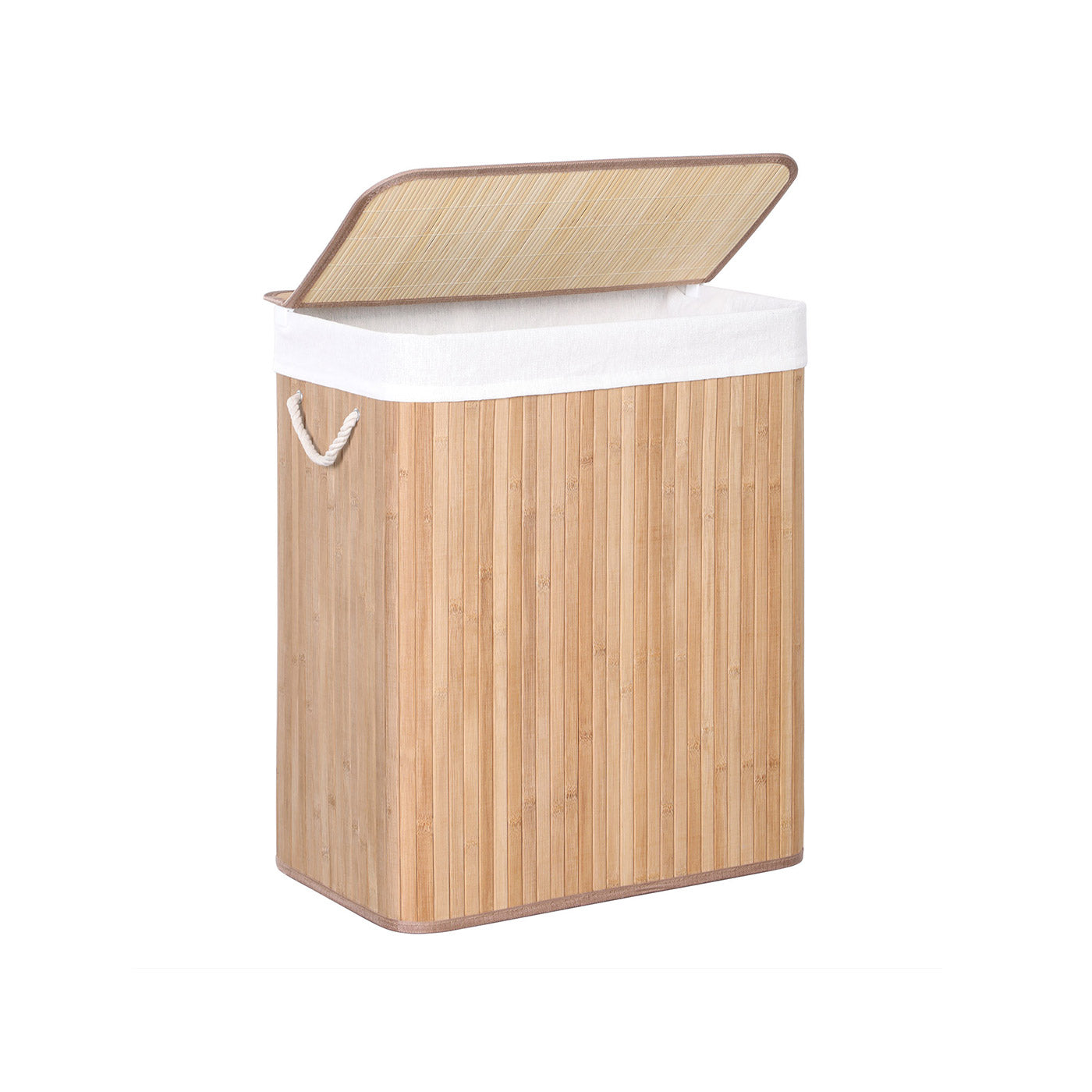 Laundry Hamper - Bamboo - Distressed Grey - Removable Lid and Liner Bag