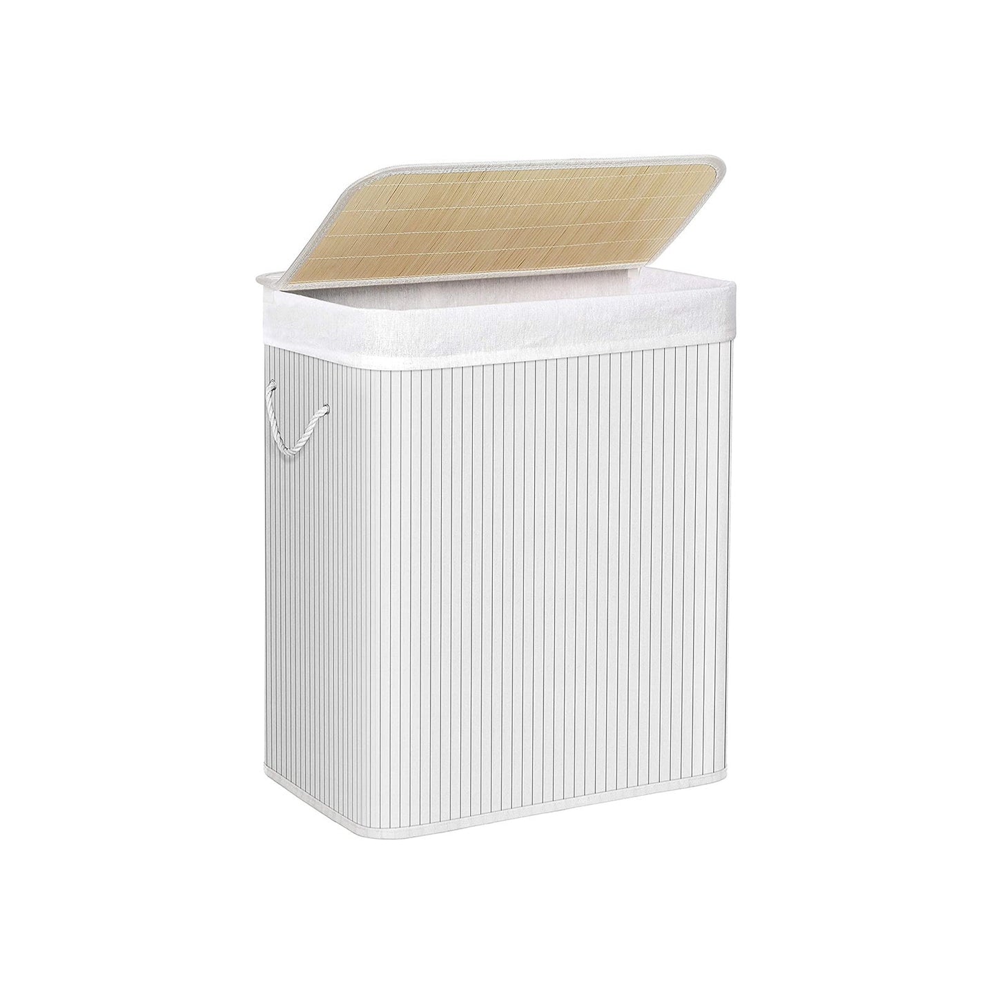 Laundry Hamper - Wood - Distressed Grey - Removable Lid and Liner Bag