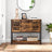 Storage Cabinet - Engineered Wood - Rustic Brown and Black - 2 Drawers