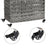 Handwoven Laundry Basket - Rattan - Grey - Features 3 Separate Compartments with Lid and Removable Liner Bags