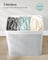 Laundry Hamper - Fabric - Natural - 3 Sections with Clip-on Lid and Handles