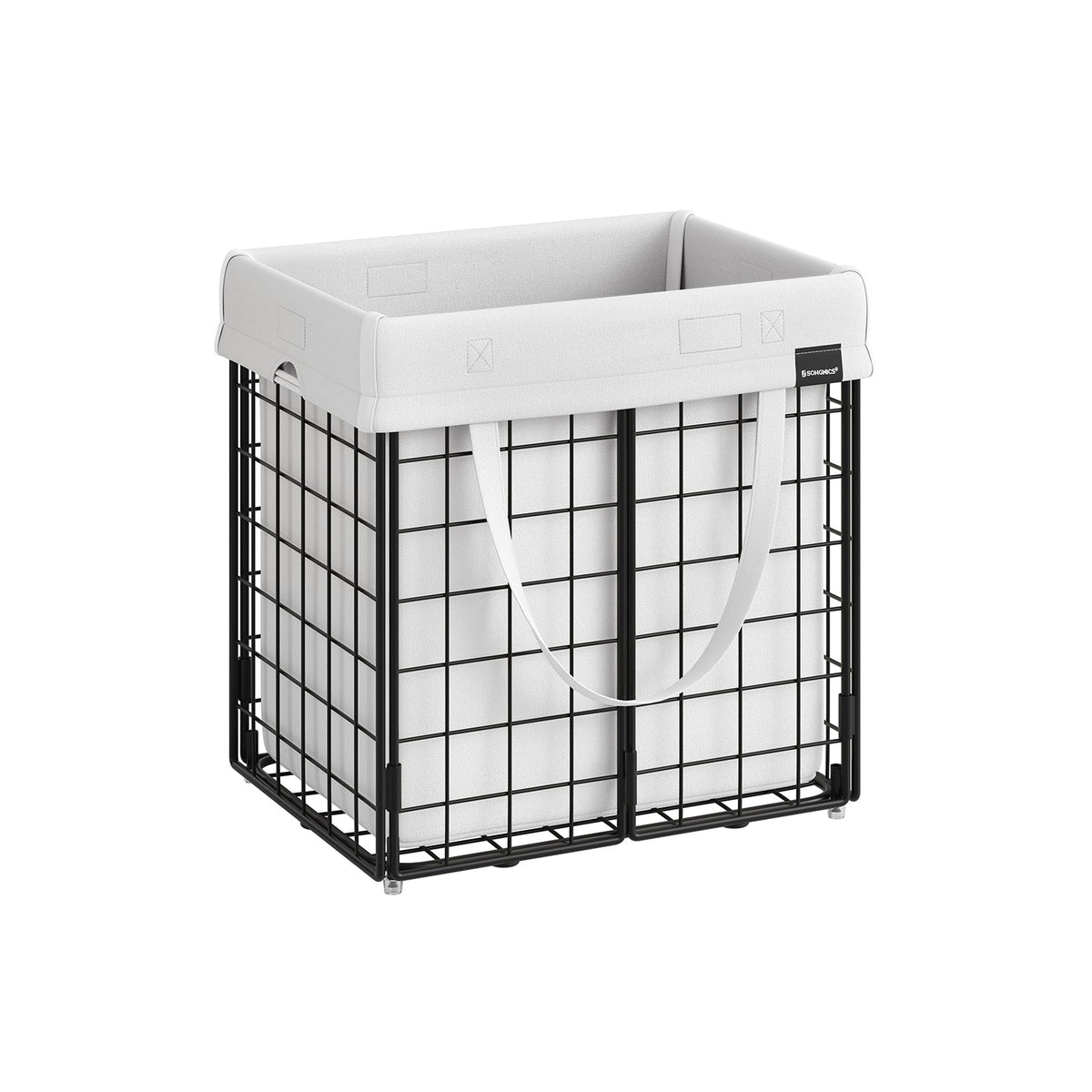 Collapsible Laundry Basket - 50L - Metal Wire Frame - Removable and Washable Liner