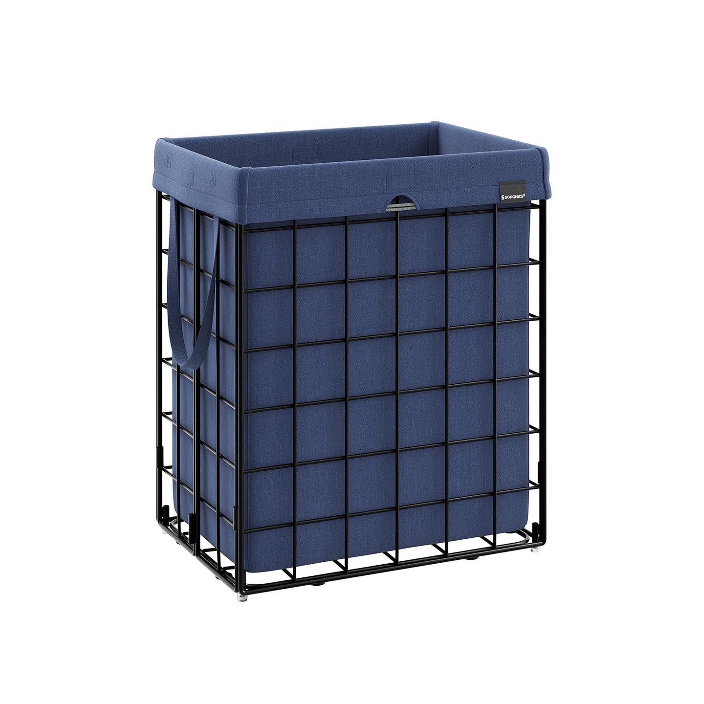 Laundry Basket - Metal Wire Frame - Gray - Collapsible with Removable Washable Liner