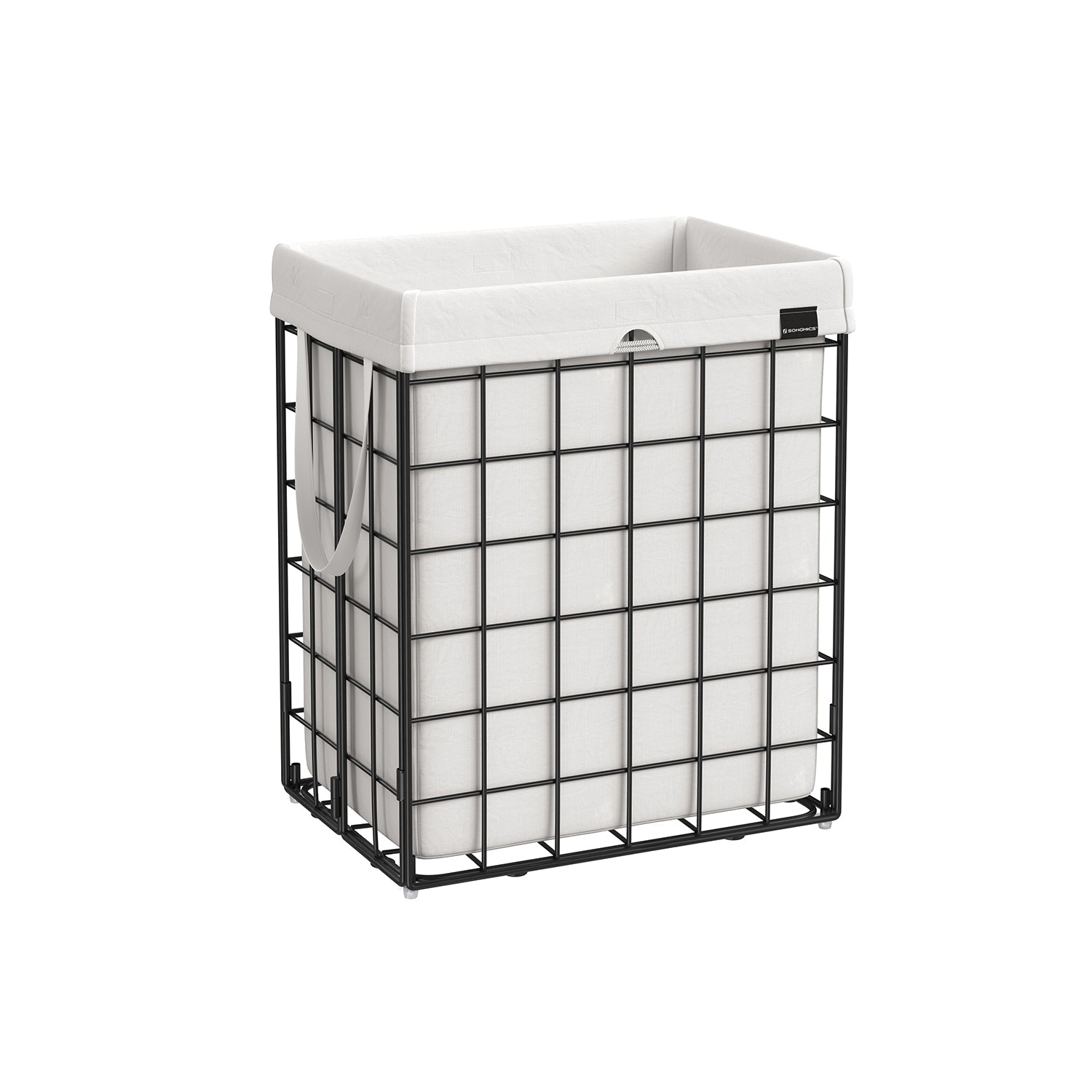 Collapsible Laundry Basket - Metal Wire Frame - Ink Black and Slate Grey - Removable and Washable Liner