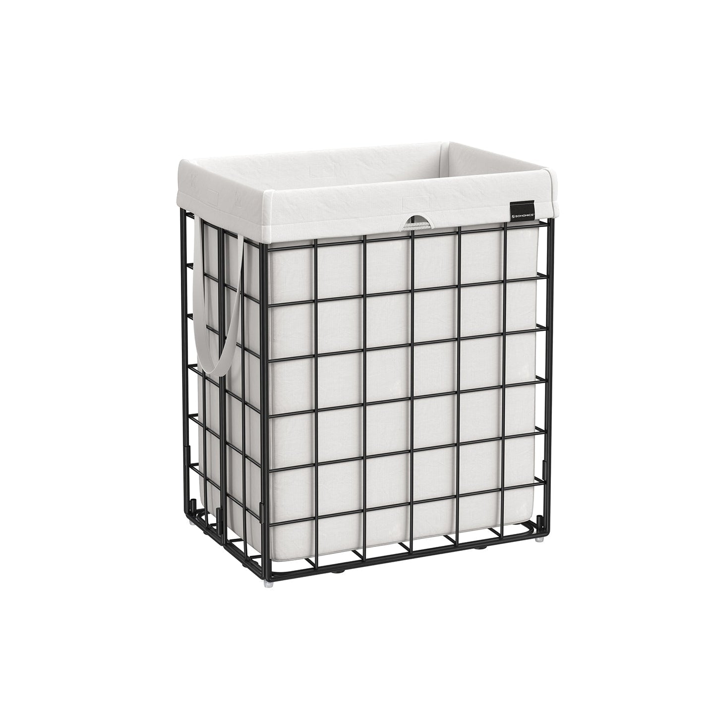 Collapsible Laundry Basket - Metal Wire Frame - Ink Black and Slate Grey - Removable and Washable Liner