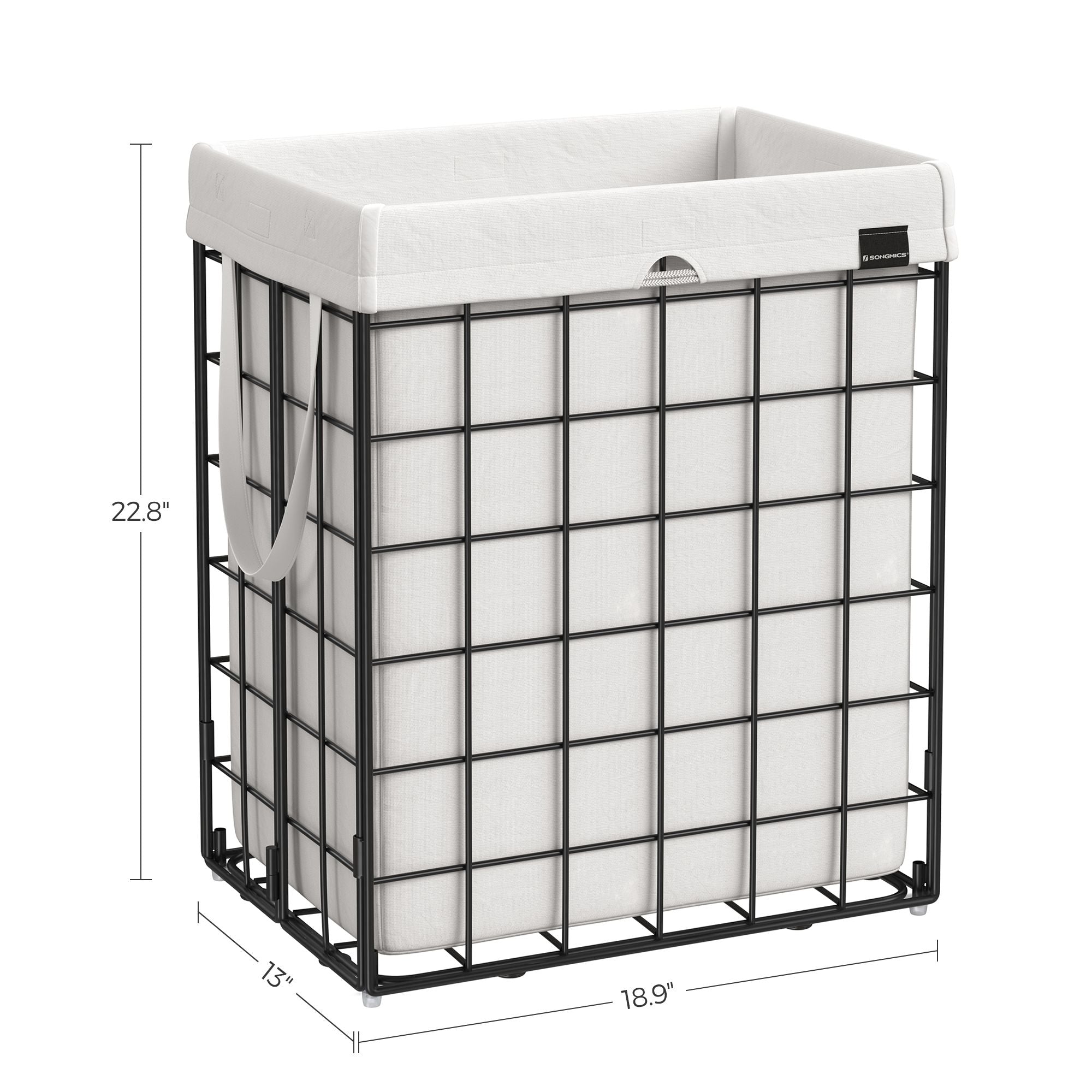 Collapsible Laundry Basket - Metal Wire Frame - Ink Black - Removable and Washable Liner