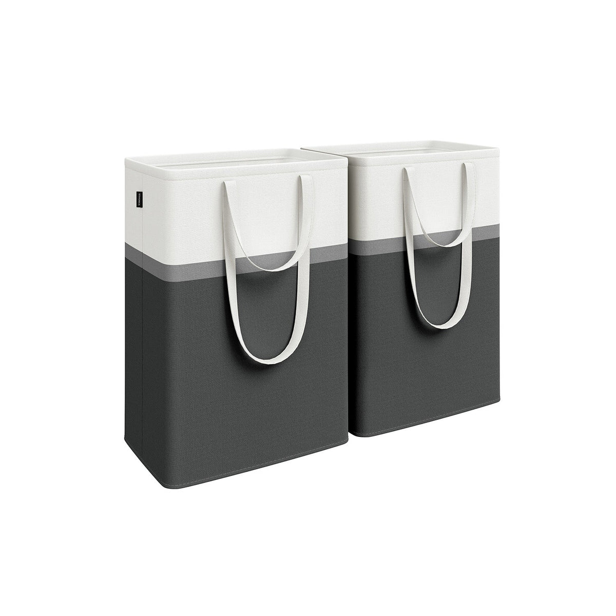 Collapsible Laundry Hamper Set of 2 - Fabric - Ink Black - 75 L Capacity