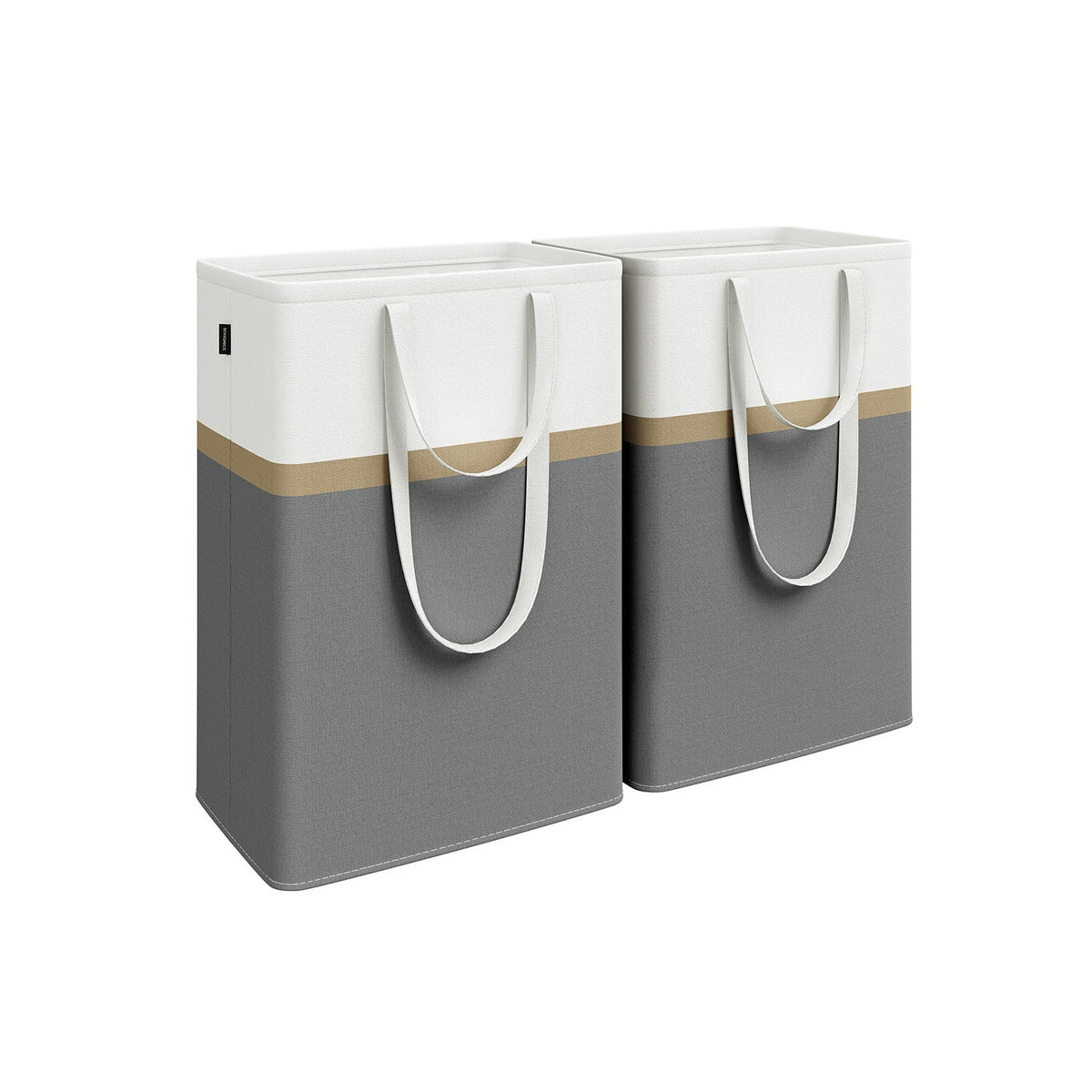 Collapsible Laundry Hamper Set - 75 L Capacity - Fabric - Slate Grey - Freestanding and Easy to Transport