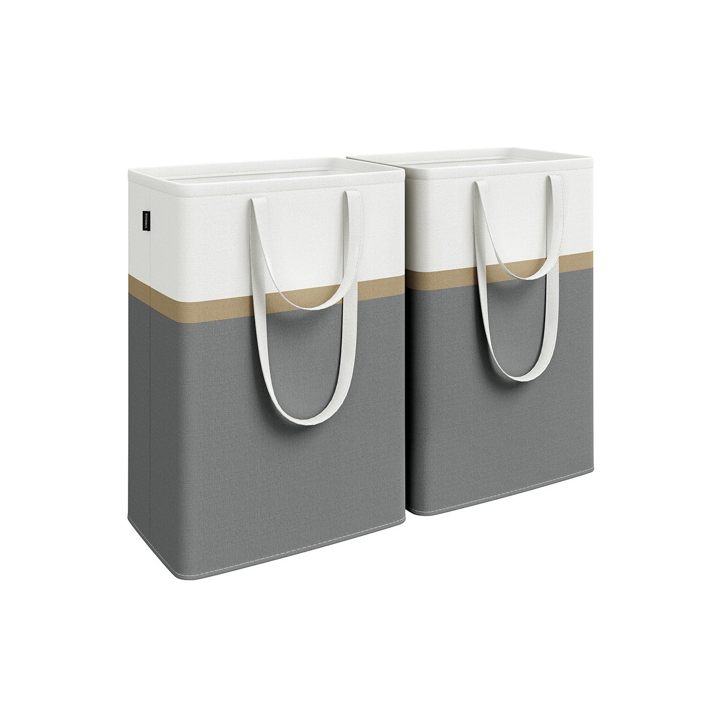 Collapsible Laundry Hampers - Fabric - Dove Grey - Set of 2