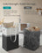 Laundry Hamper Set - 110 L Total Capacity - Fabric - Ink Black - Collapsible with Short and Long Handles