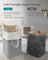 Collapsible Laundry Hampers Set of 2 - Fabric - Dove Grey - Freestanding and Portable