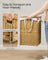 Laundry Basket - Synthetic Rattan - Natural - 160 L Capacity with Lid and Handles