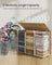 Laundry Hamper - Synthetic Rattan - Natural - Foldable with Lid and Handles