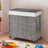 Rolling Laundry Hamper - Rattan-Style - Grey - 3-Section with Lid and Removable Liner