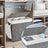 Rolling Laundry Hamper - Rattan-Style - Grey - 3-Section with Lid and Removable Liner