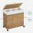 Laundry Hamper - Rattan-Style - Natural - 3 Compartments with Removable Liner