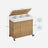 Laundry Hamper - Rattan-Style - Natural - 3 Compartments with Removable Liner