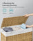 Rolling Laundry Hamper - Rattan-Style - Natural - 3-Compartment with Lid and Removable Liner
