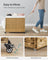 Rolling Laundry Hamper - Rattan-Style - Natural - 3-Compartment with Lid and Removable Liner