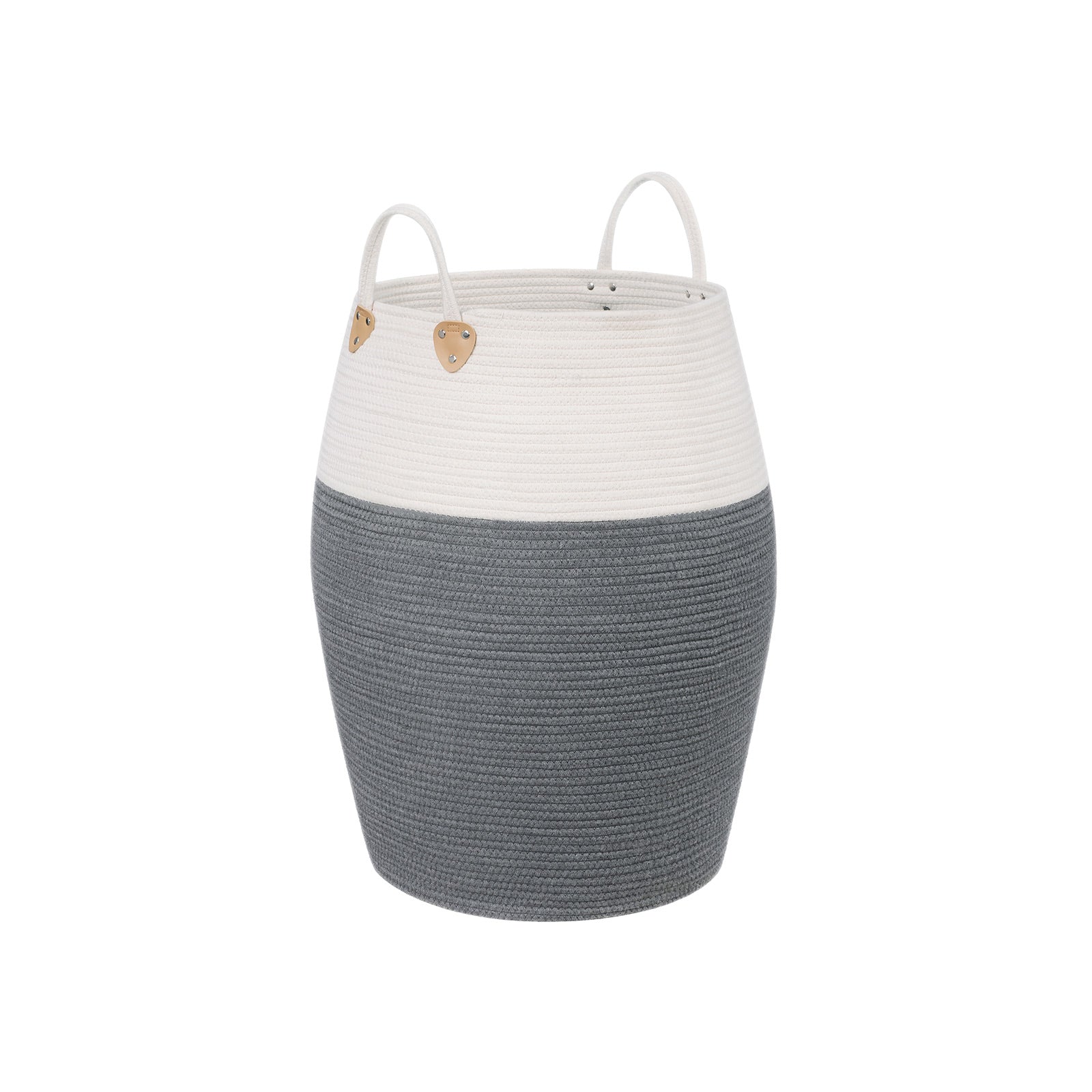 Laundry Basket - Cotton Rope - Grey-Beige - 125L Capacity with Handles