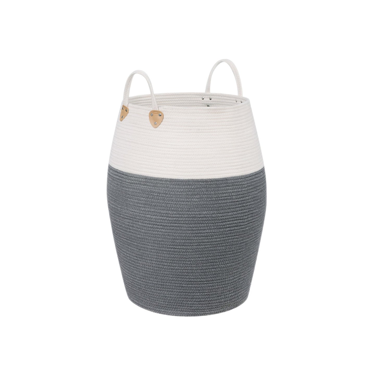 Laundry Basket - Cotton Rope - Grey-Beige - 125L Capacity with Handles