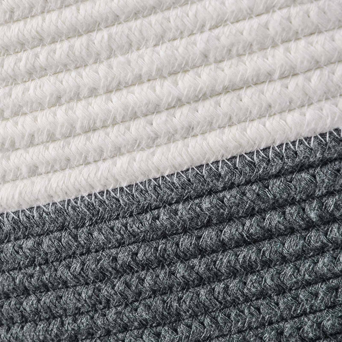 Laundry Basket - Cotton Rope - Grey-Beige - 125L Capacity with Handles