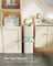 Laundry Basket - Oxford Fabric - Cream White - Slim Design with Lid and Removable Mesh Liner