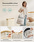 Laundry Basket - Oxford Fabric - Cream White - Slim Design with Lid and Removable Mesh Liner