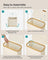 Laundry Basket - Oxford Fabric - Cream White - Slim Design with Lid and Removable Mesh Liner