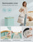Laundry Basket - Oxford Fabric - Cream White - Space-Saving with Lid and Removable Mesh Liner