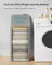 Laundry Basket - Oxford Fabric - Dove Grey - Slim Design with Lid and Removable Mesh Liner