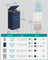 Laundry Basket - Oxford Fabric - Charcoal Blue - Slim