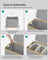 Laundry Hamper - Oxford Fabric - Dove Grey - 3-Section with Lid and Removable Mesh Liner