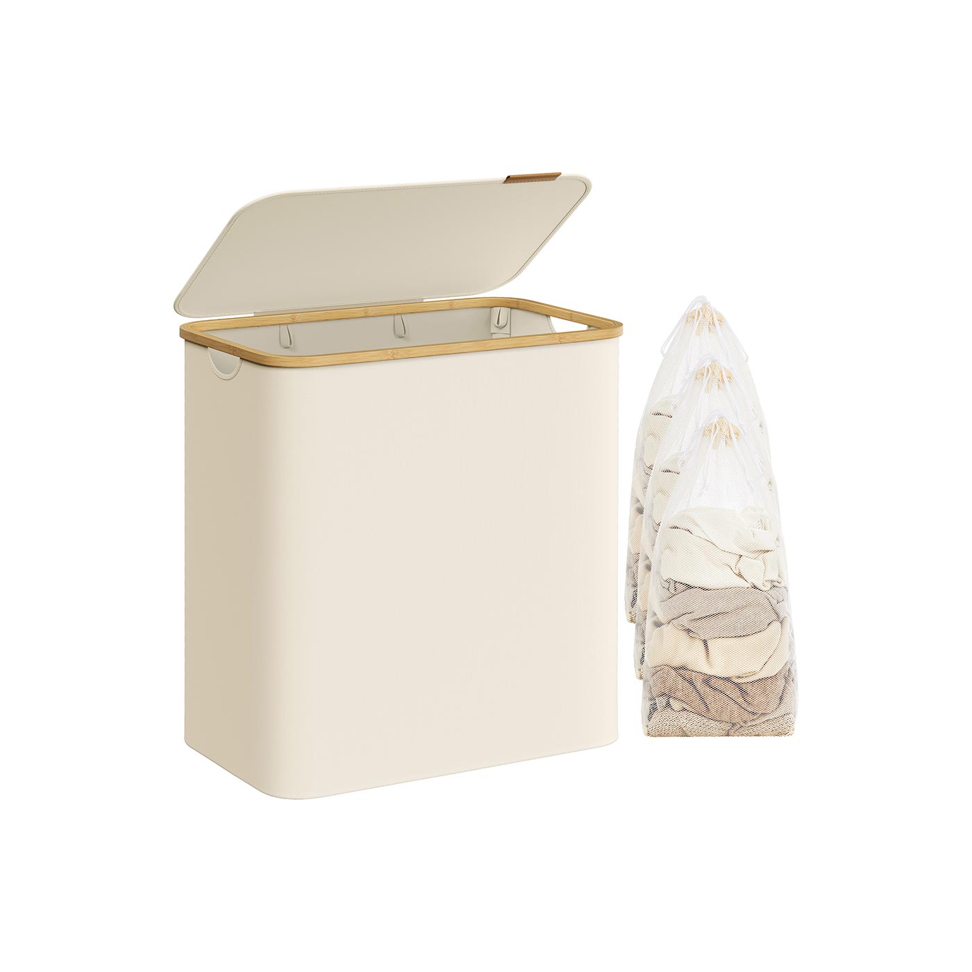 Laundry Basket - Oxford Fabric - Cream White - 150L