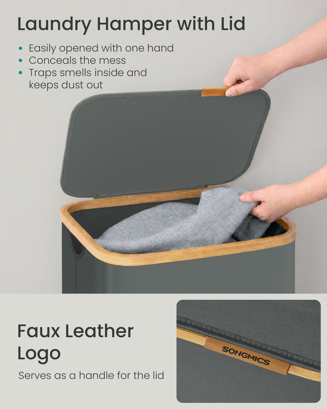 Laundry Basket - 40L - Oxford Fabric - Foldable