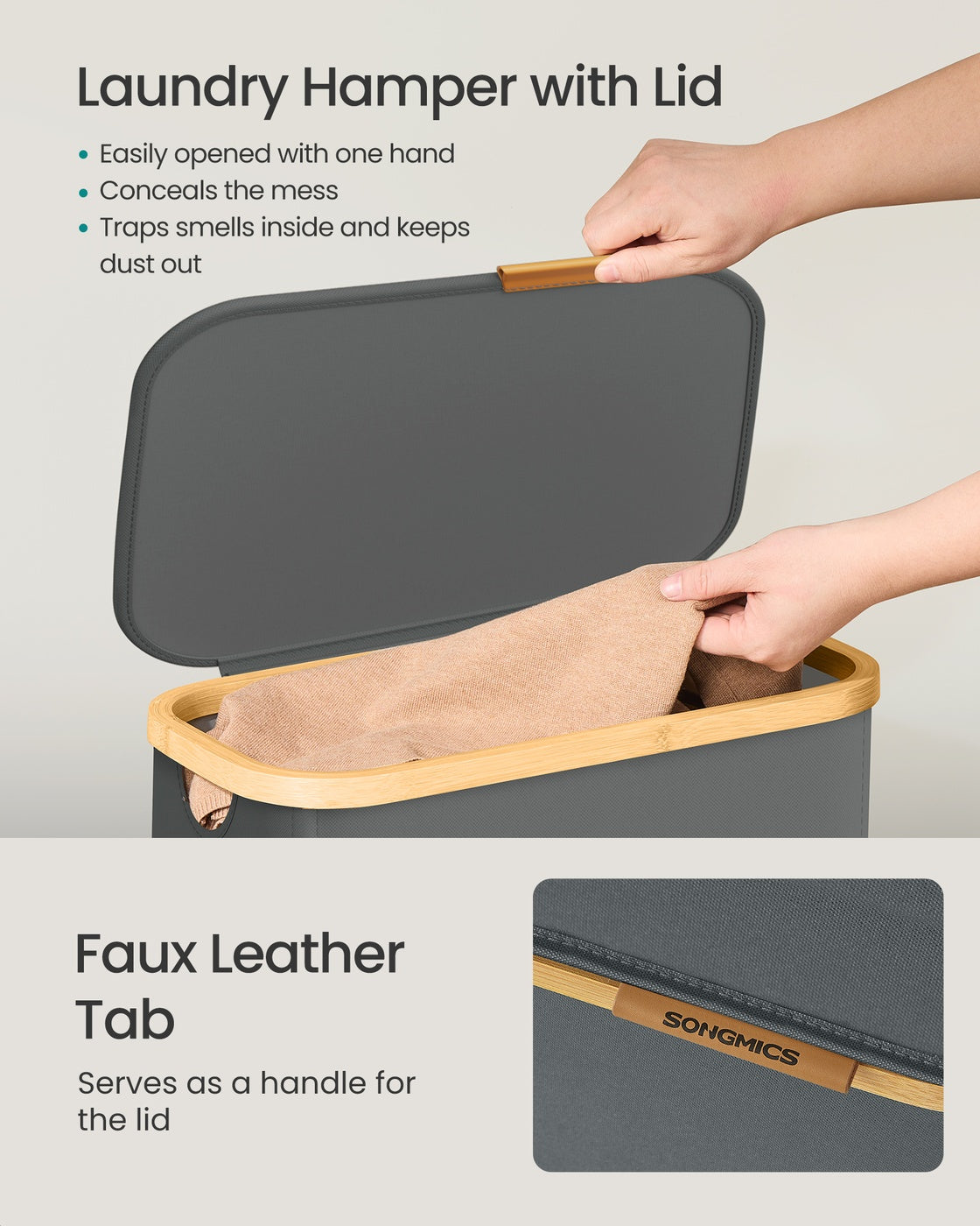 Laundry Basket - 70L - Oxford Fabric - Foldable