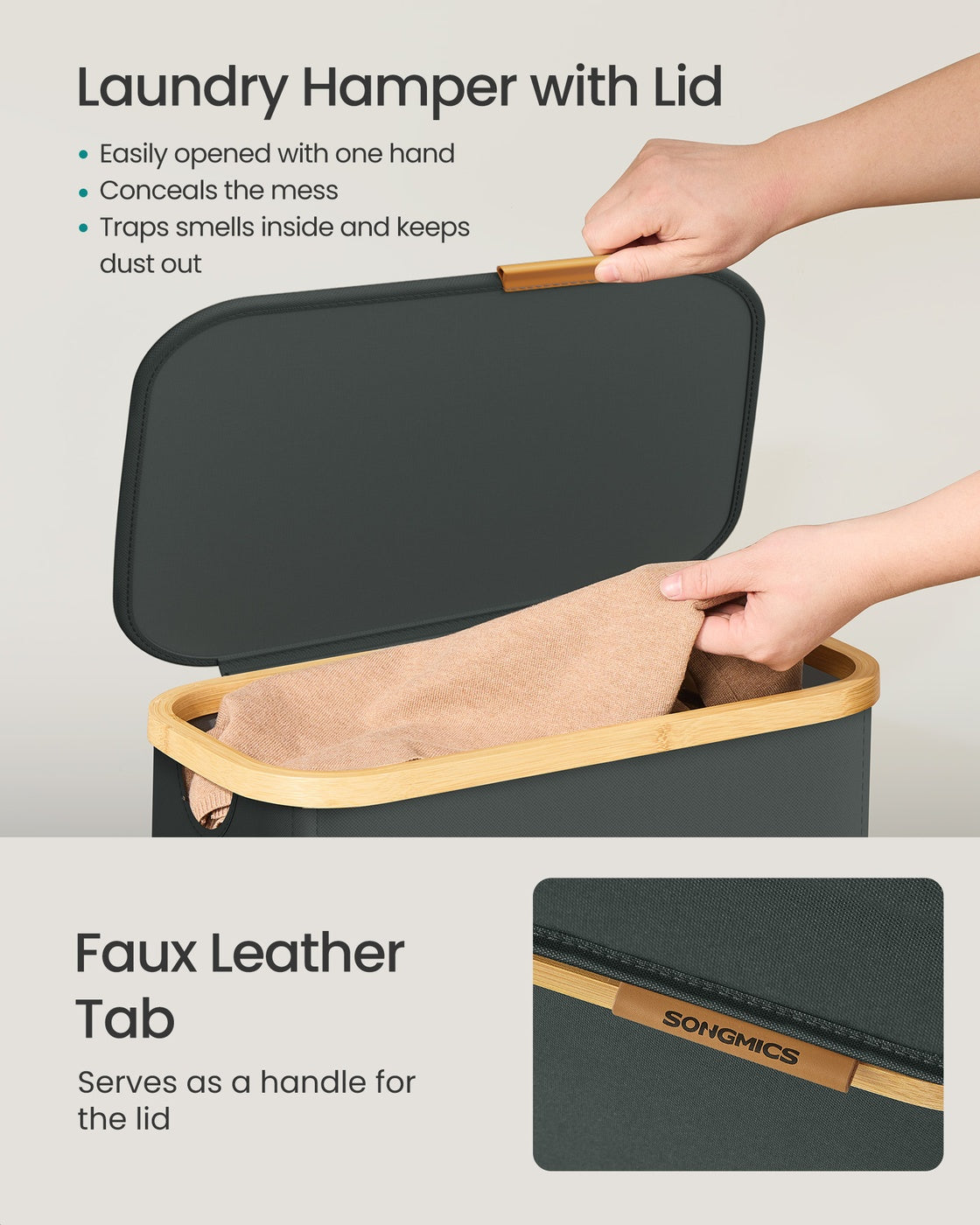 Laundry Basket - 70L - Oxford Fabric - Foldable
