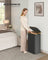 Laundry Hamper with Lid - 100L - Oxford Fabric - Bamboo Frame