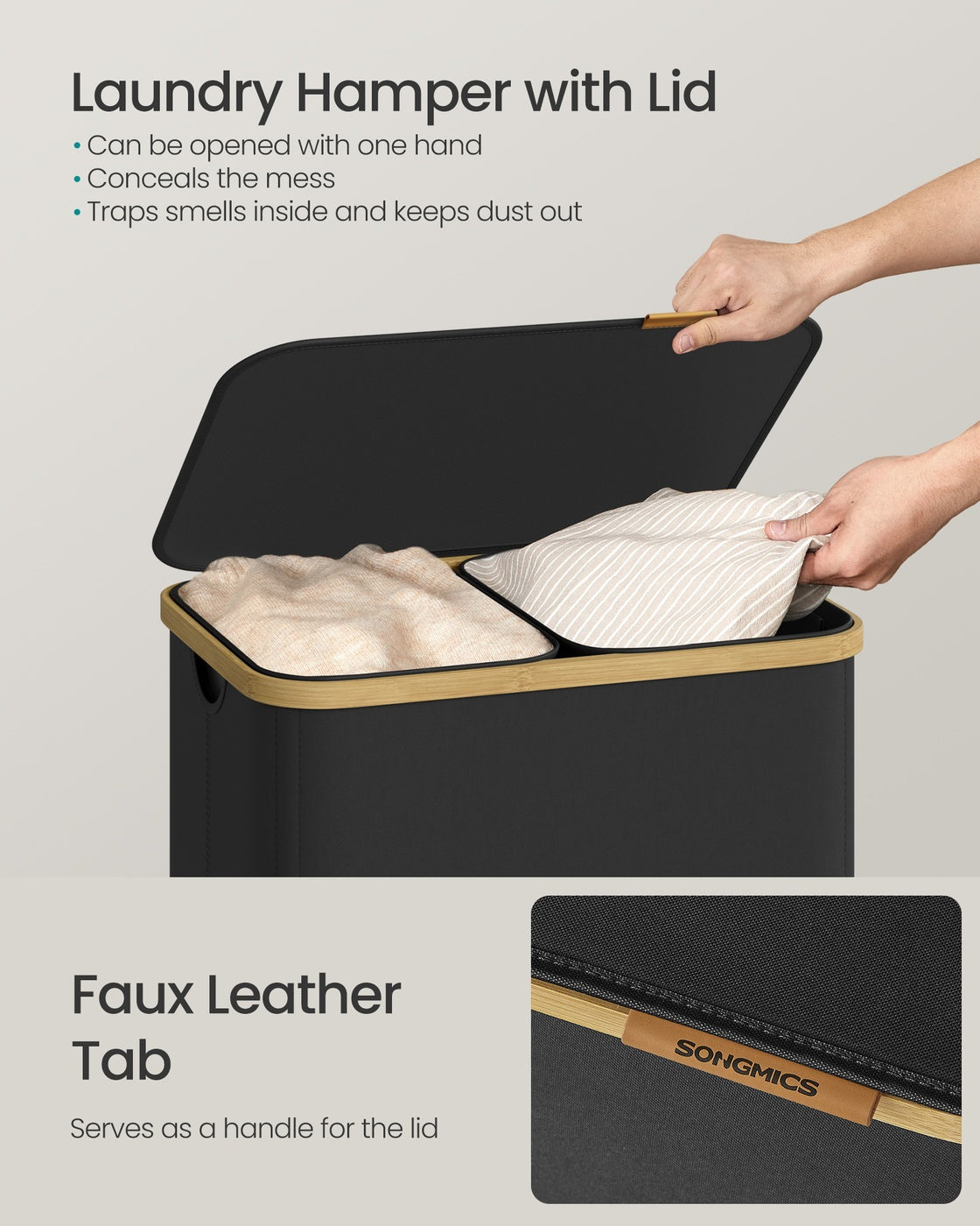 Laundry Basket - 150L - Fibreglass - Removable Liner