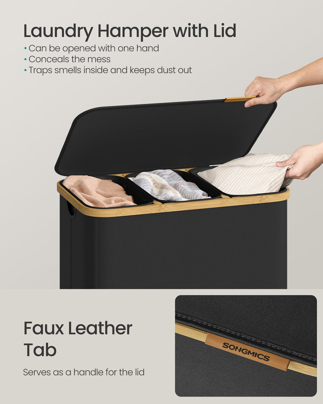 Laundry Hamper - 170L - Fibreglass - Removable Liners